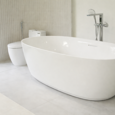 Ovaal Vrijstaand Bad - wit